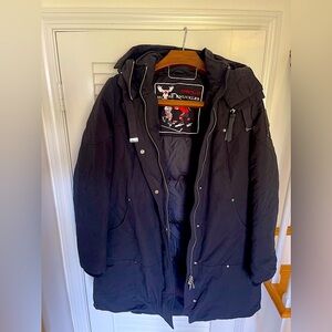 Moose Knuckles Longue Rive Parka EUC Size XXL Black / Black Shearling Hood